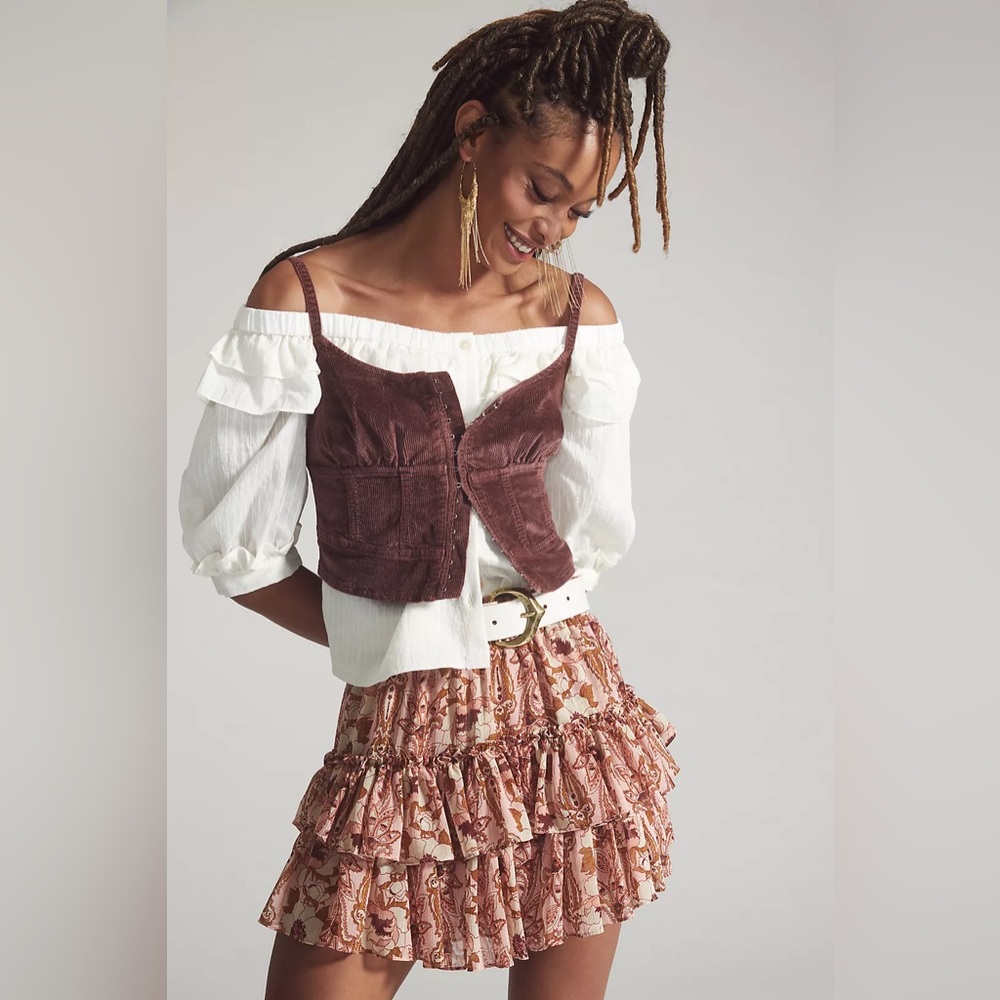 MISA Nahla Mini Skirt Anthropologie